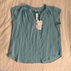 41 Hawthorn Morey Split Neck Short Sleeve Blouse
